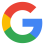 Google logo, multicolored G brand icon in red, yellow, green, and blue