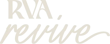 RVA Pictures logo in beige script on a black background